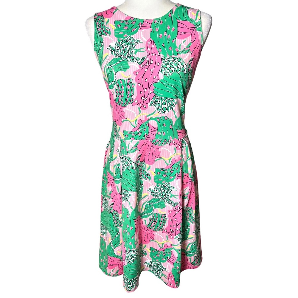 Melly M Pink and Green Sleeveless Dress